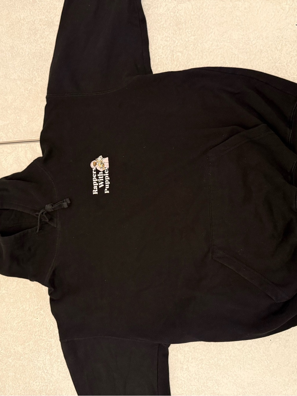 Black “Dog Limited” Pullover Hoodie with Front Pocket